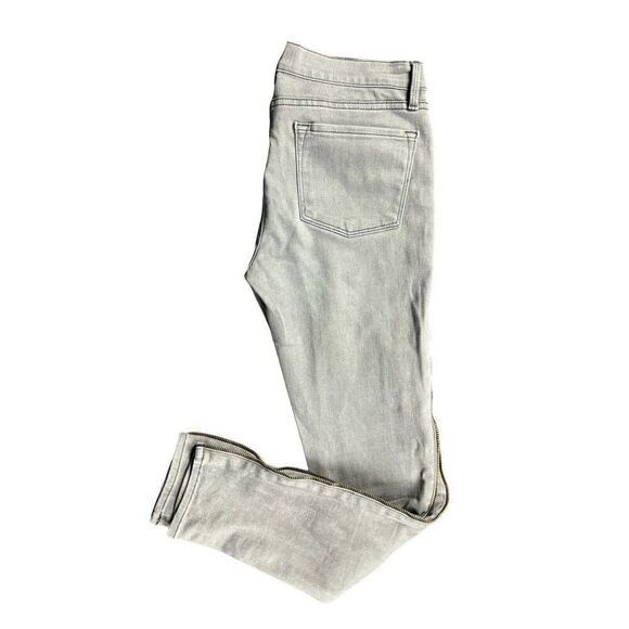 Frame Thatcher Le Skinny de Jeanne Size 27 Zipper Trimmed Gray Wash Jeans Ankle - Picture 1 of 12